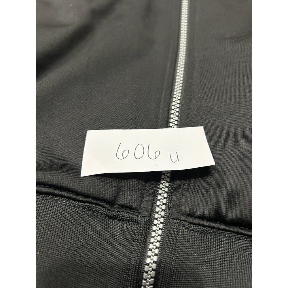 Adidas Mens Large Black Tan Full-Zip Track Jacket Retro Style Striped Sleeves - Picture 8 of 9